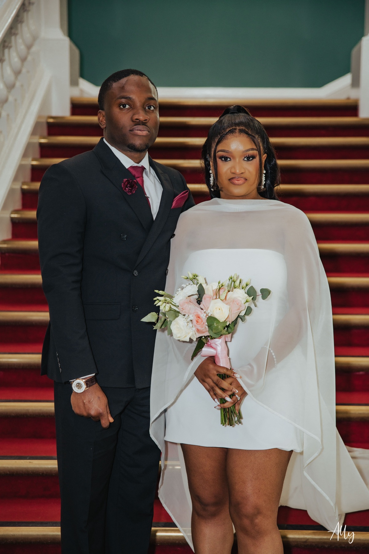 Mercy and Ifeoluwa together on the staircase